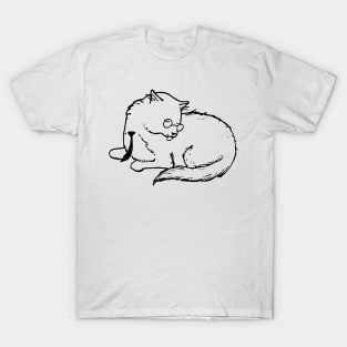 Business Cat - Licking Himself T-Shirt